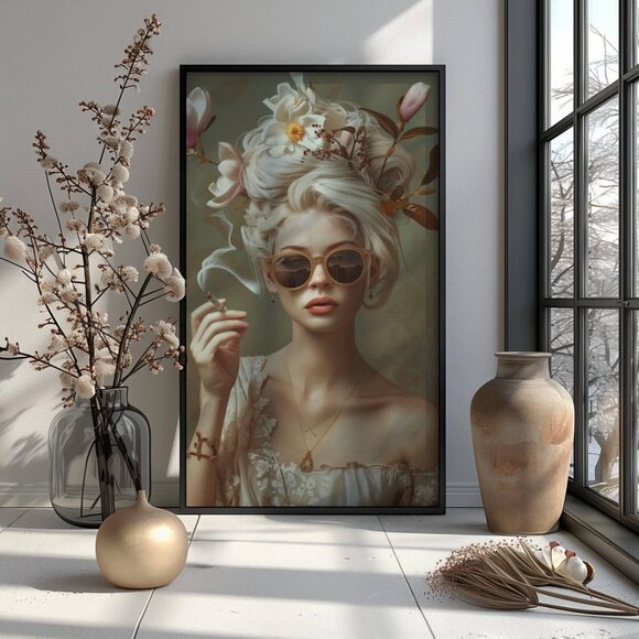Original Floral Fashion Art Print + Digital Copy, Surreal Avant Garde - Picture 7 of 9